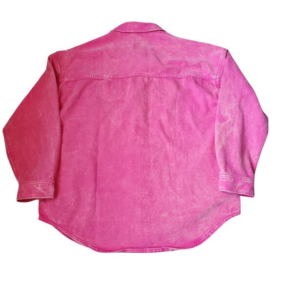 Gap Denim Utility Shirt Jacket with Washwell Color Pink Size Small - Picture 7 of 8